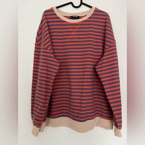Striped Orange and Blue Women's Sweatshirt